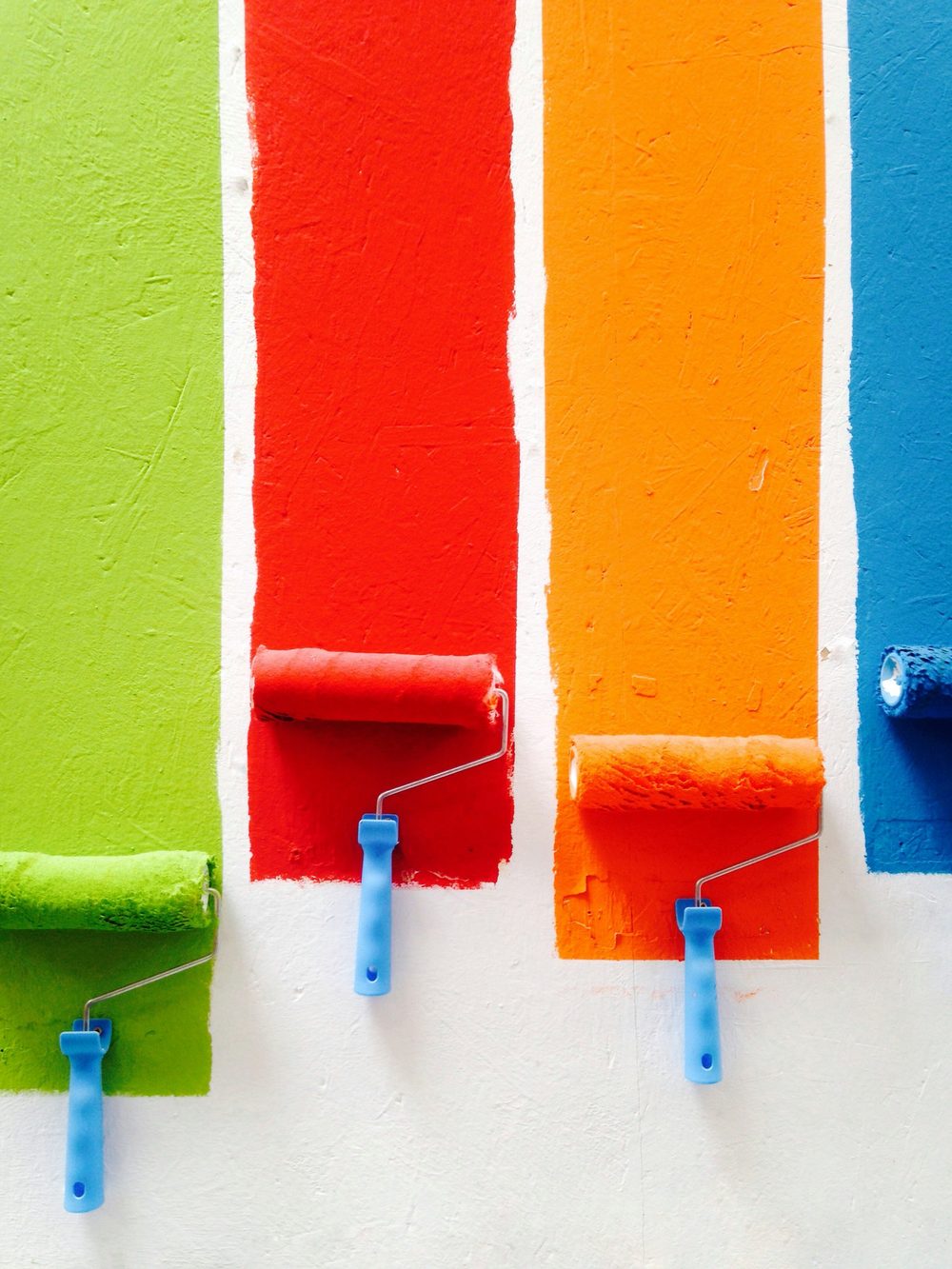 Vibrant paint roller colour finishes